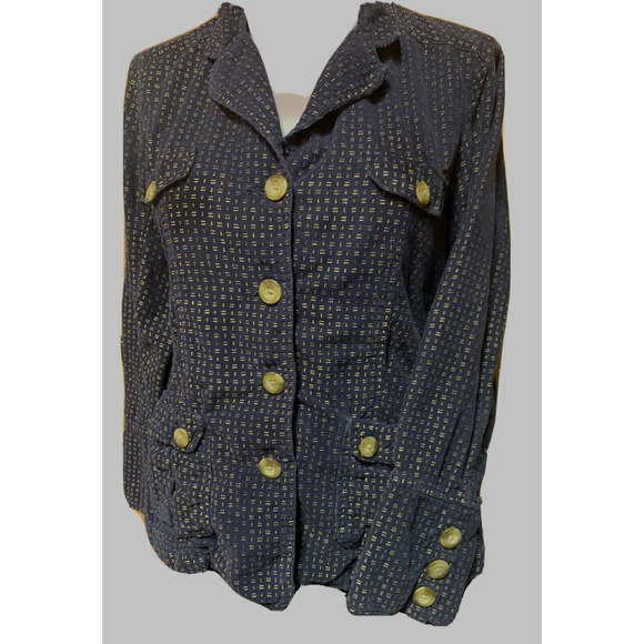 Sundance Jacket Womens XS Extra-Small Navy Button Up Cottage Core Corduroy Coat - Picture 3 of 7